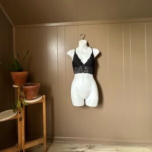 Aerie Black floral bralette with adjustable straps